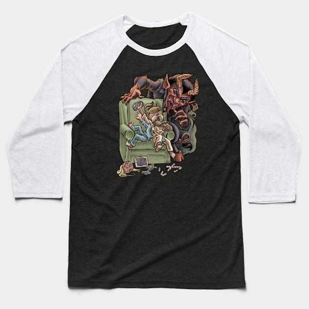 Krampus Baseball T-Shirt by majanation